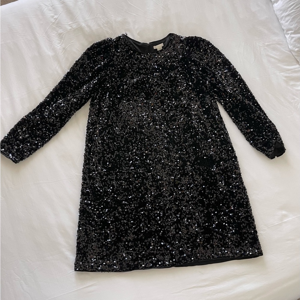 H&M velvet sequins long sleeve dress
